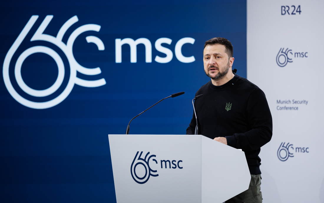 München, 17.02.2024: Wolodymyr Selenskyj auf der Münchner Sicherheitskonferenz.