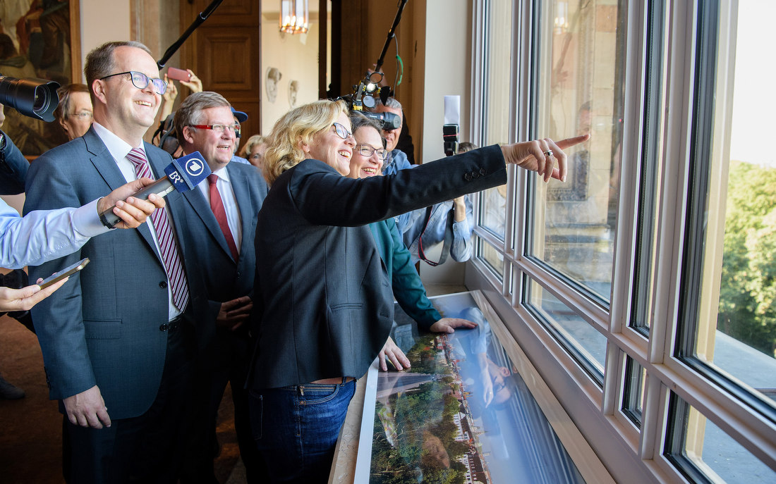 München, 20.09.2018: Andrea Nahles besucht Maximilianeum zu gemeinsamer Sitzung von SPD-Bundes- und Landesfraktion. ©dpa